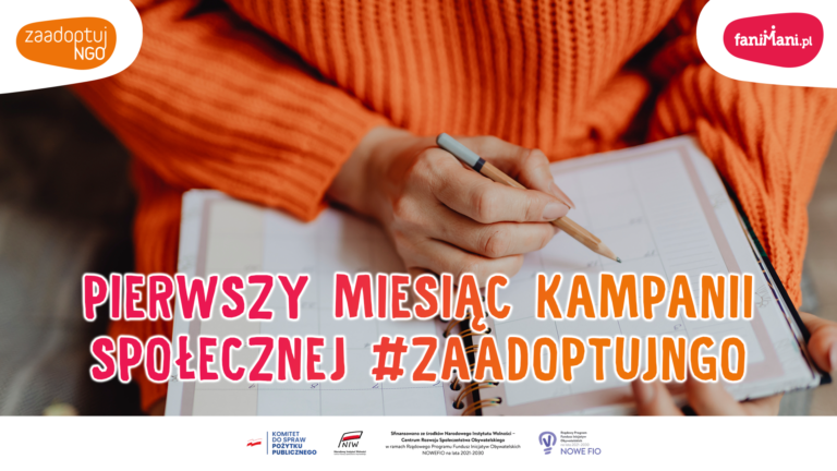 Pierwszy miesiąc kampanii społecznej #ZaadoptujNGO