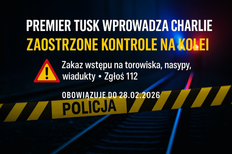 Decyzja premiera: CHARLIE na kolei. Zakaz wstępu i więcej patroli