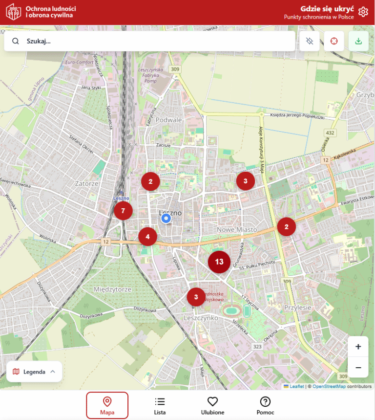 „Gdzie się ukryć?” – nowa aplikacja pokazuje miejsca schronienia w Lesznie