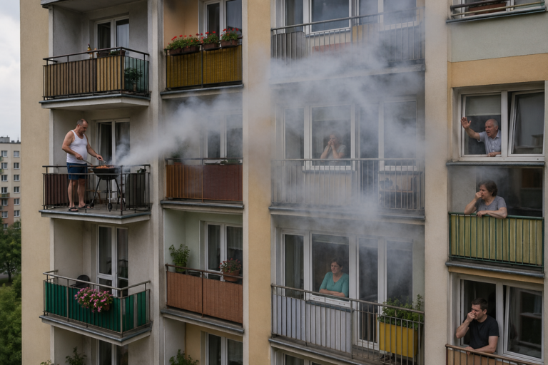Sąsiad grilluje na balkonie. Legalne czy nie?